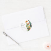 Eindfeest Cactus Meidenavondfeest Ronde Sticker (Envelop)
