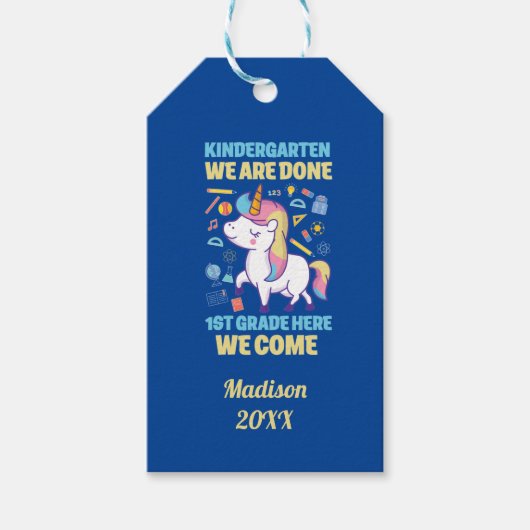 Eindfeest kleuterschool afstudeerfeest 1e leerjaar cadeaulabel (Voorkant)