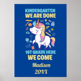 Eindfeest kleuterschool afstudeerfeest 1e leerjaar poster
