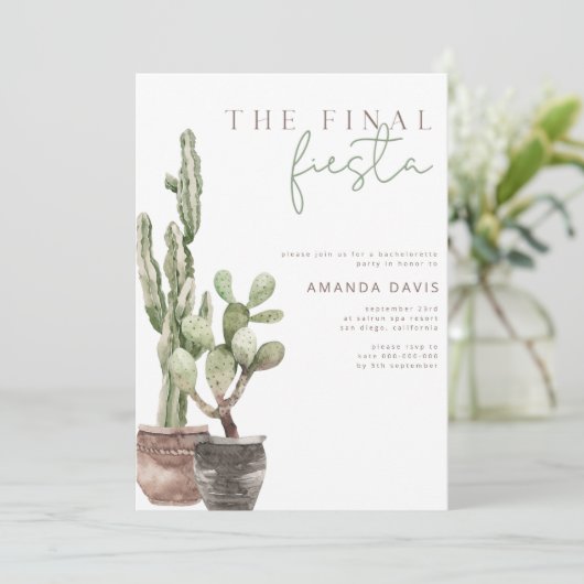Eindfeest, Mexicaans, Cactus vrijgezellenfeest I Kaart (Staand voorkant)