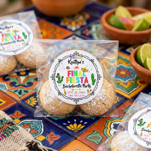 Eindfeest Mexicaanse Bruidsmeisjes Uitje Cadeautje Ronde Sticker