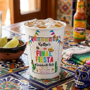 Eindfeest Mexicaanse vrijgezellenfeest voor dames Papieren Bekers