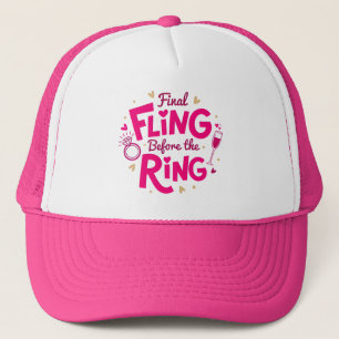 Eindfeest Roze Bruidsmeisjeshoed Trucker Pet