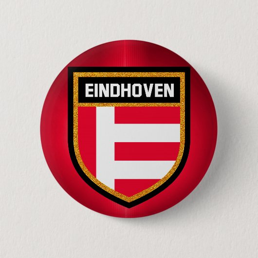 Eindhoven Flag Ronde Button 5,7 Cm (Voorkant)
