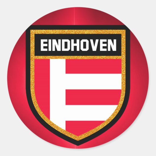 Eindhoven Flag Ronde Sticker (Voorkant)