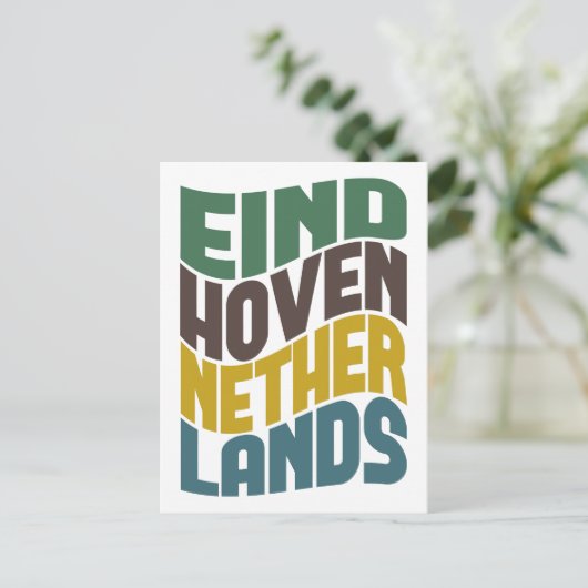 Eindhoven Nederland Retro Wave Briefkaart (Staand voorkant)