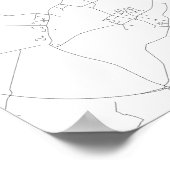 Eindhoven, Nederland (zwart op wit) Poster (Hoek)