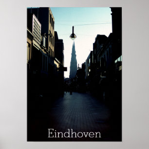 Eindhoven straat & Catharinakerk, Nederland Poster