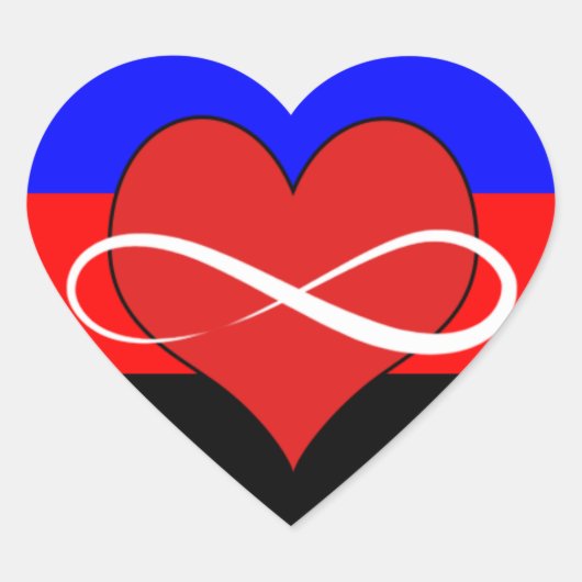 Eindig hart met vlag hart sticker (Voorkant)