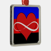 Eindig hart met vlag metalen ornament (Rechts)