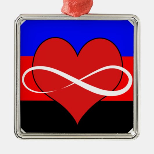 Eindig hart met vlag metalen ornament (Voorkant)