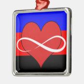 Eindig hart met vlag metalen ornament (Links)