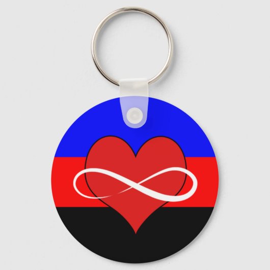Eindig hart met vlag sleutelhanger (Voorkant)