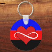 Eindig hart met vlag sleutelhanger (Voorkant)