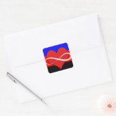 Eindig hart met vlag vierkante sticker (Envelop)