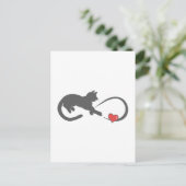 Eindig hartenkattensilhouet - Kies achterkleur Briefkaart (Staand voorkant)