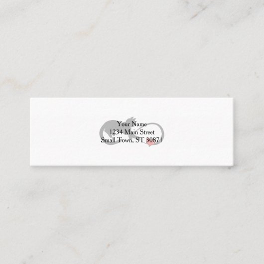 Eindig hartenkattensilhouet - Kies achterkleur Mini Visitekaartje (Voorkant)