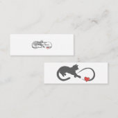 Eindig hartenkattensilhouet - Kies achterkleur Mini Visitekaartje (Voorkant / Achterkant)