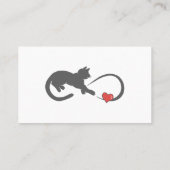 Eindig hartenkattensilhouet - Kies achterkleur Visitekaartje (Achterkant)
