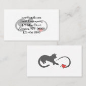 Eindig hartenkattensilhouet - Kies achterkleur Visitekaartje (Voorkant / Achterkant)