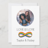 Eindig Symbool Rainbow Gepersonaliseerde LGBT Wedd Kaart (Voorkant)