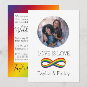 Eindig Symbool Rainbow Gepersonaliseerde LGBT Wedd Kaart