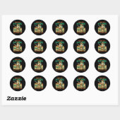 Eindigde als laatste biscuitpartner cowboy kikker ronde sticker (Vel)
