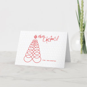 Eindige kerstboom met liefde - Rood & Zilver Feestdagen Kaart