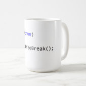 Eindige koffiepauze koffiemok (Voorkant rechts)