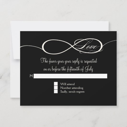 Eindige liefdeshuwelijken RSVP (Achterkant)