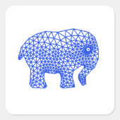 Eindige Olifant Vierkante Sticker (Voorkant)
