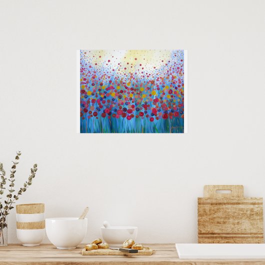 Eindige Romance Floral Abstract Poster (Keuken)