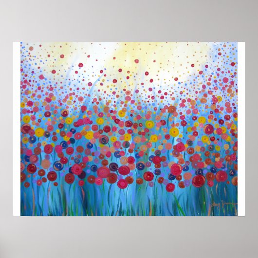 Eindige Romance Floral Abstract Poster (Voorkant)