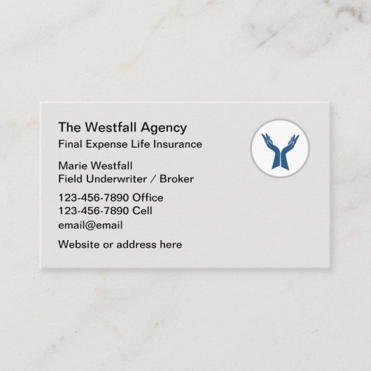 Eindkosten levensverzekering  visitekaartje (Voorkant)