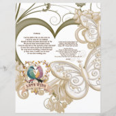 Eindloos gedicht Floral Butterflies Paper (Achterkant)