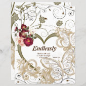 Eindloos gedicht Floral Butterflies Paper (Voorkant / Achterkant)