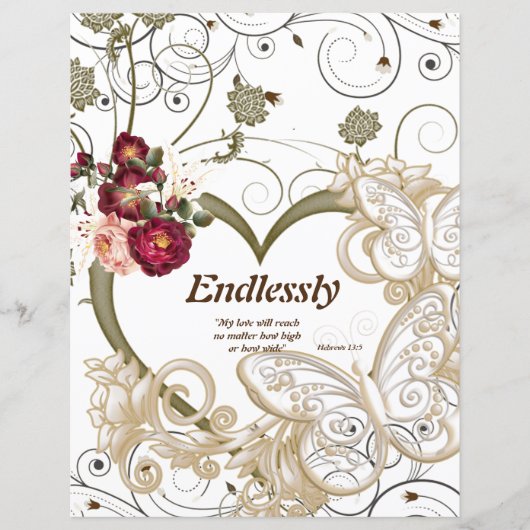 Eindloos gedicht Floral Butterflies Paper (Voorkant)