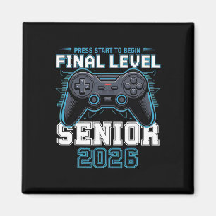 Eindniveau Senior 2026 Druk op Start Gamer Stijl  Magneet