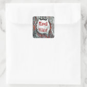Eindoorlog Vierkante Sticker (Tas)
