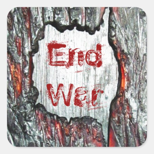 Eindoorlog Vierkante Sticker (Voorkant)