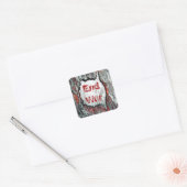 Eindoorlog Vierkante Sticker (Envelop)