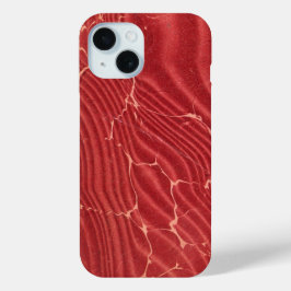 Eindpapier met rood en goudkleurig iPhone 15 case