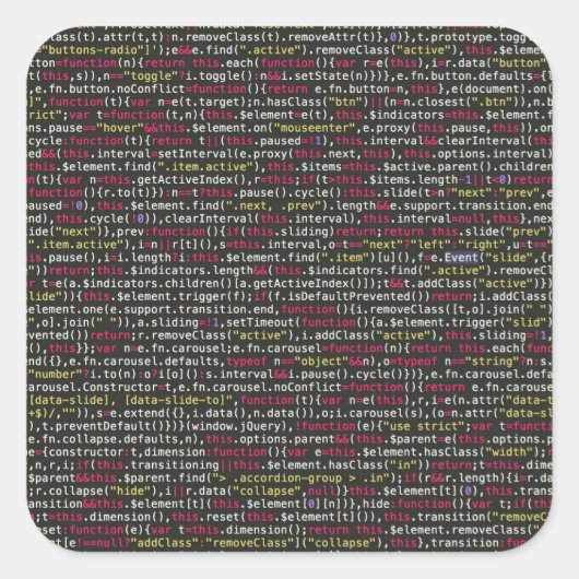 Eindpatroon van ontwikkelaar vierkante sticker (Voorkant)