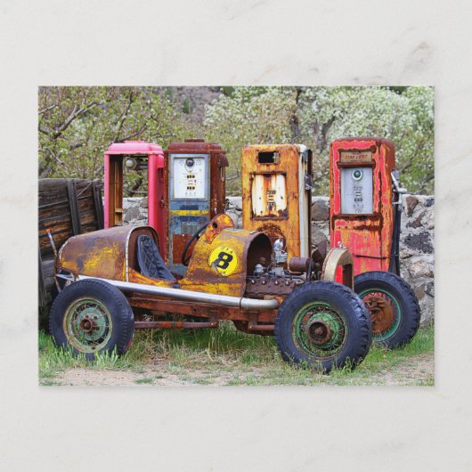 Eindpitstop van rackauto briefkaart (Voorkant)