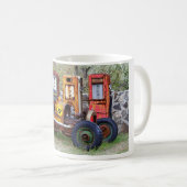 Eindpitstop van rackauto koffiemok (Voorkant rechts)