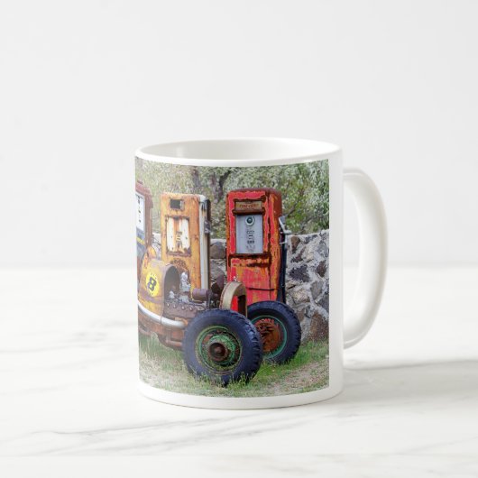 Eindpitstop van rackauto koffiemok (Voorkant rechts)