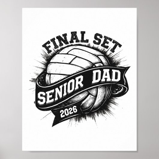 Eindset Senior Dad Volleyll Afstuderen 2026 T-shir Poster (Voorkant)