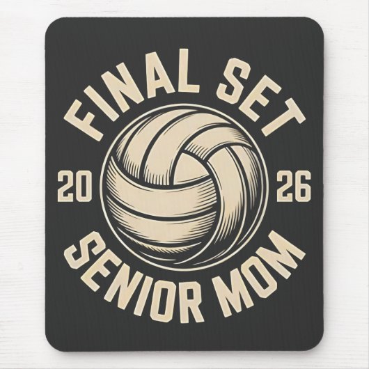 Eindset Senior Moeder 2026 Afstuderen Volleybal Muismat (Voorkant)