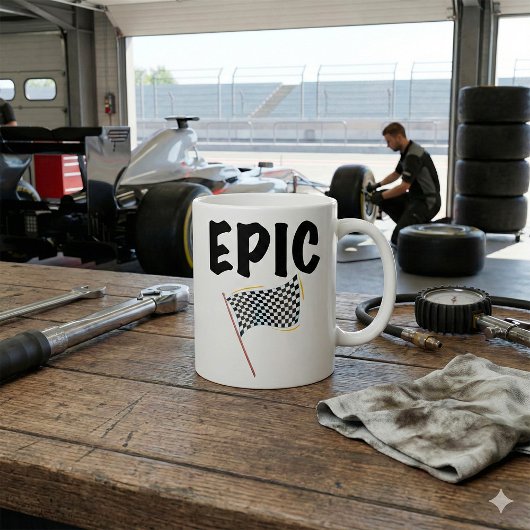 Eindstreep Geruite Racing Vlag Koffiemok