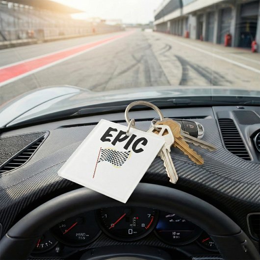 Eindstreep Geruite Racing Vlag Sleutelhanger
